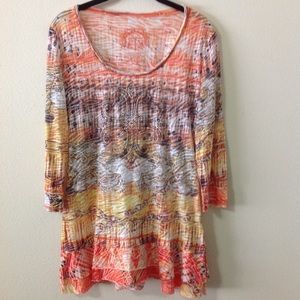 V Cristina embellished 3/4 art length sleeve top